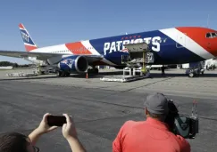 Avión de New England Patriots tras regresar de China