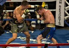 Golovkin lanza un golpe a Canelo en su pelea de 2017