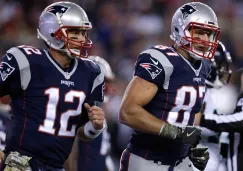 Brady y Gronk, durante un juego de los Patriots