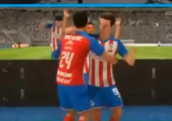 Chivas en celebración de gol