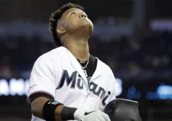  Starlin Castro, de Marlins, durante un partido 