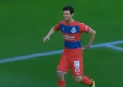 Fernando Beltrán celebra un gol contra Necaxa 