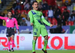 Aldo Rocha celebra un gol con Morelia