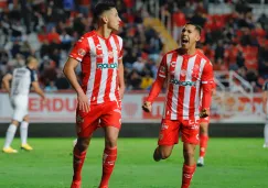 Juan Delgado en festejo de gol