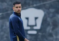 David Cabrera durante un entrenamiento con Pumas