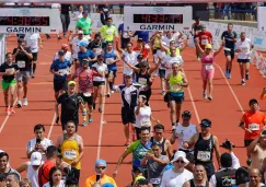 Corredores durante el Maratón de la Ciudad de México 