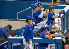 Jugadores de Blue Jays en un entrenamiento