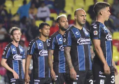 Jugadores de Gallos en el partido vs Morelia