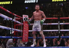 Canelo Álvarez durante una pelea 