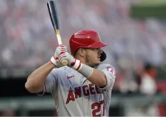 Mike Trout en acción con Los Angeles Angels