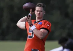 Joe Burrow en una práctica con Bengals 