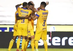 Tigres en festejo de gol