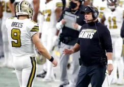 Sean Payton durante un partido de Saints sin cubrebocas