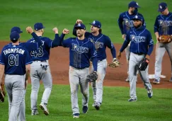 Los Rays celebran en un partido ante Baltimore