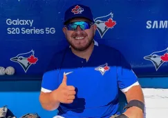 Alejandro Kirk en un entrenamiento con Blue Jays 