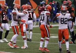 Los Browns celebran una anotación sobre los Bengals