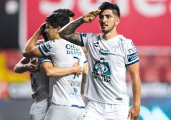 Víctor Guzmán celebrando gol ante Xolos