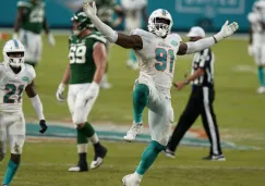 Jugadores de los Miami Dolphins en festejo