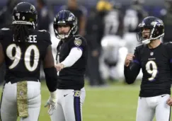 Los Ravens festejan una jugada