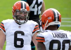 Mayfield y Landry celebran TD vs Bengals