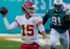 Patrick Mahomes en el partido de Chiefs y Miami