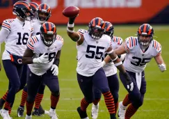 Jugadores de los Bears festejan ante Texans