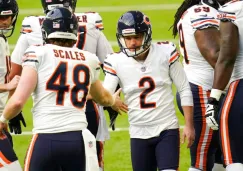 Jugadores de Bears celebran en victoria vs Vikings