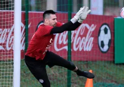 Antony Silva en un entrenamiento con Paraguay