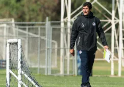 Leonel Rocco en un entrenamientos con San Luis