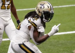 Alvin Kamara tras anotar touchdown con los Saints