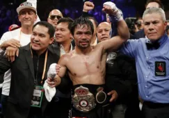 Manny Pacquiao tras vencer a Adrien Broner 