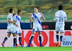 Puebla en festejo de gol