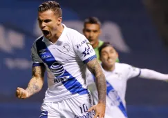 Christian Tabó, festeja un gol ante Puebla