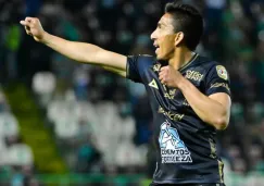 Ángel Mena en festejo ante Necaxa