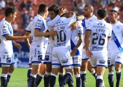 Puebla en festejo de gol