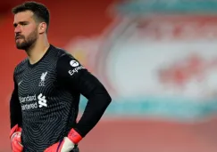 Alisson en un partido del Liverpool