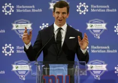 Eli Manning, en conferencia con los medios