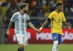 Neymar y Lio Messi durante un partido 