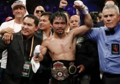 Manny Pacquiao tras vencer a Adrien Broner