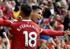 Cristiano Ronaldo y Bruno Fernandes festejando un gol a favor del United