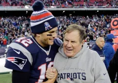 Tom Brady junto a Bill Belichick