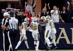 Jugadores de Saints celebrando