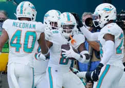 Dolphins celebran frente a los Texans