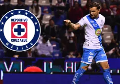 Christian Tabó festeja un gol con Puebla