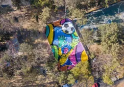 Una vista aérea de la nueva cancha para fomentar el futbol femenil