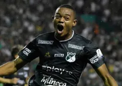 Harold Preciado en festejo con Deportivo Cali