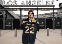 Marco Antonio Garcés en su presentación con LAFC de la MLS