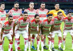 Equipo de Necaxa previo a partido de la Liga MX