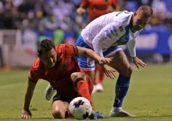 Acosta y Ferrareis durante el partido