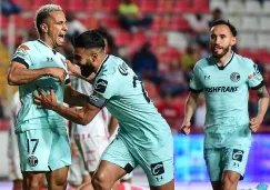 Jugadores del Toluca celebrando gol ante Necaxa en la Liga MX